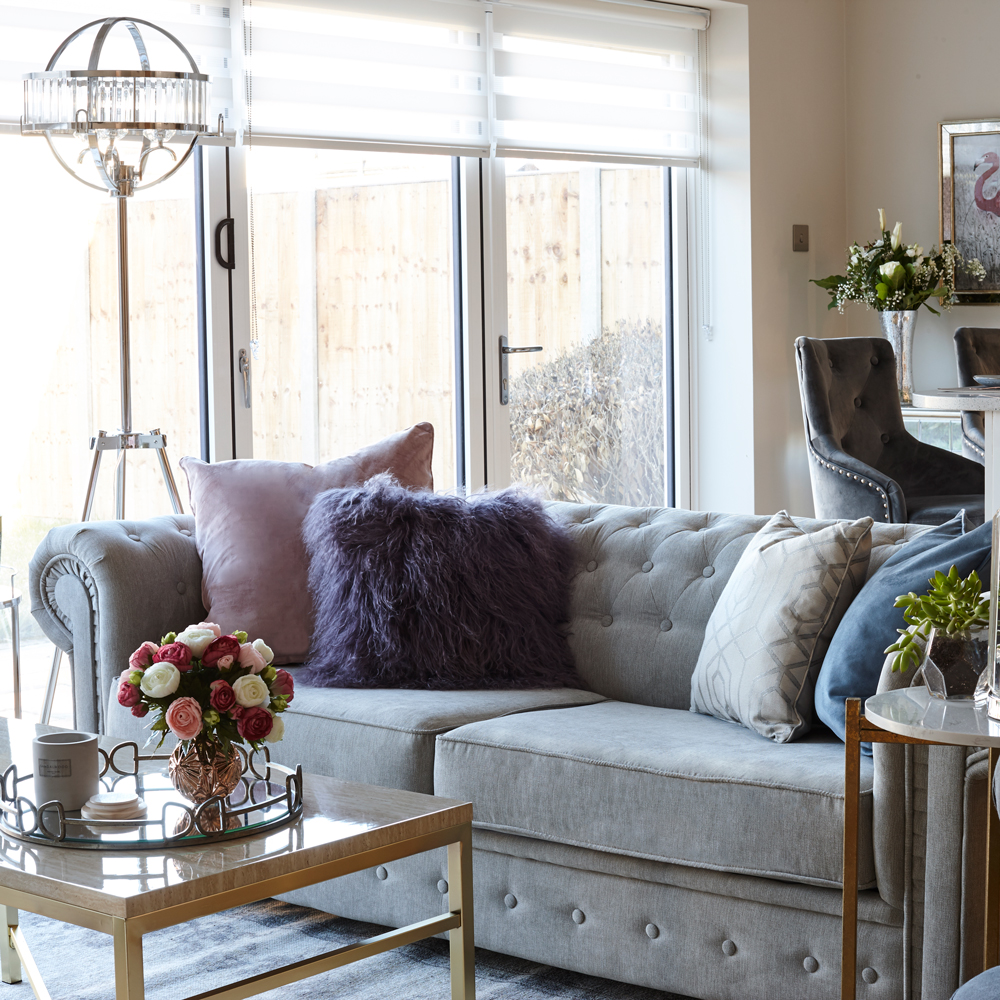 living room with sofa and table