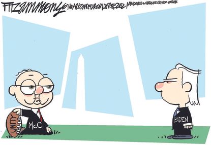 Political Cartoon U.S. Biden McConnell senate Peanuts