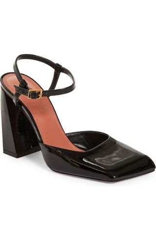 Square heel sandal with ankle strap