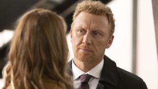 Owen Hunt talks to Teddy Altman on Grey's Anatomy.