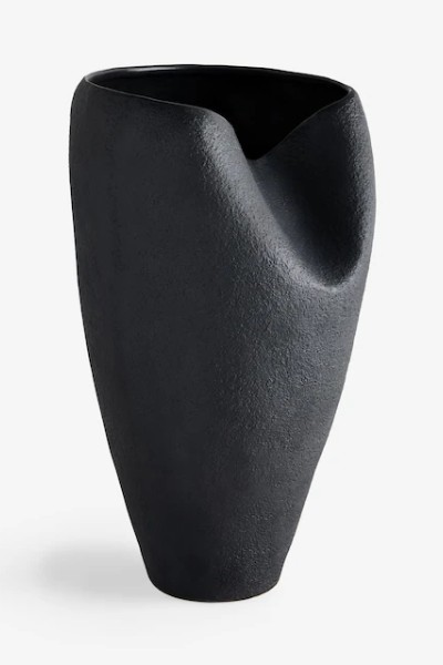 Black N. Premium Ceramic Sculptural Slumped Vase