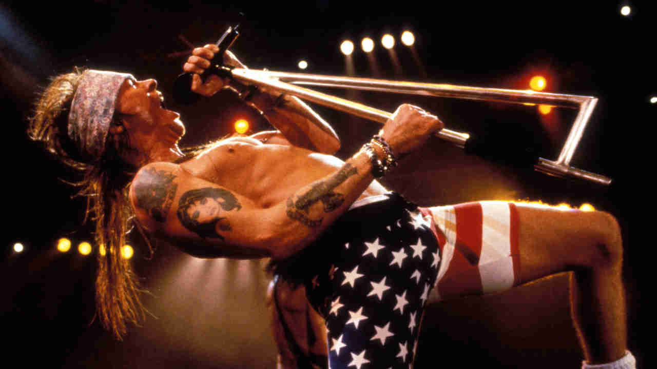Guns N&rsquo; Roses&rsquo; Axl Rose performing onstage in 1991