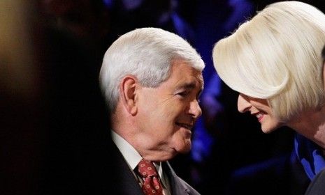 Newt Gingrich and his third wife, Callista: The GOP frontrunner has signed a conservative group&amp;#039;s &amp;quot;marriage vow,&amp;quot; eliciting chuckles from bloggers well versed in Newt&amp;#039;s adulterous past.