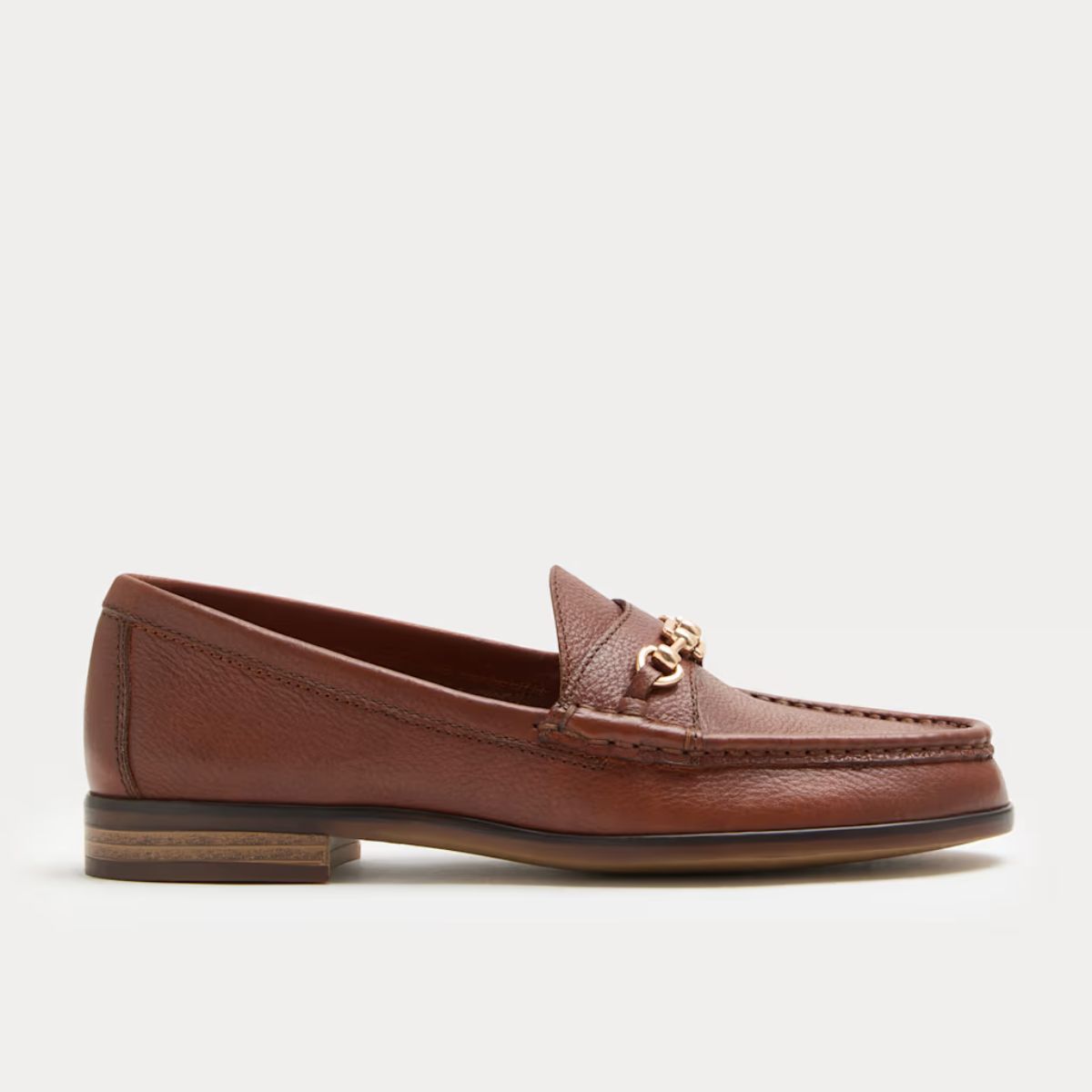 M&amp;amp;S, Leather Trim Block Heel Loafers