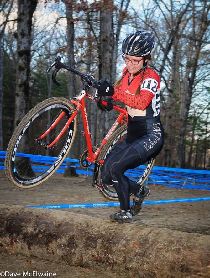Diminutive Britlee Bowman (House Industries-Richard Sachs) touching down on top of the logs