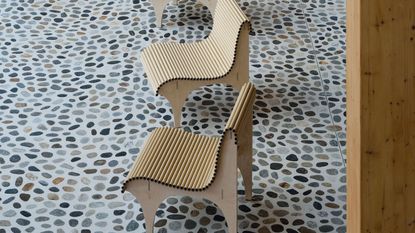 chairs made from cardboard tubes