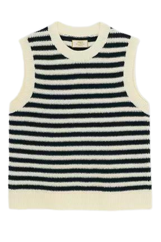 Barbour Tomorrow's Archive Piper Striped Knitted Tank Top, Navy/white