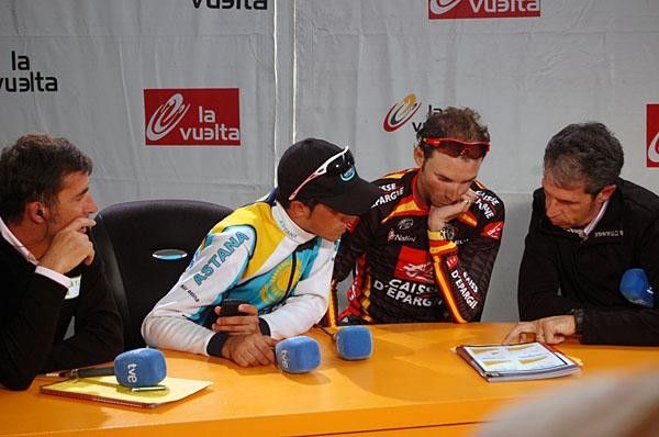 Contador and Valverde checked out the profile once again after the race.