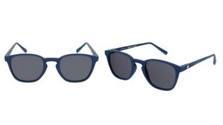 dark framed sunglasses with cat-eye design