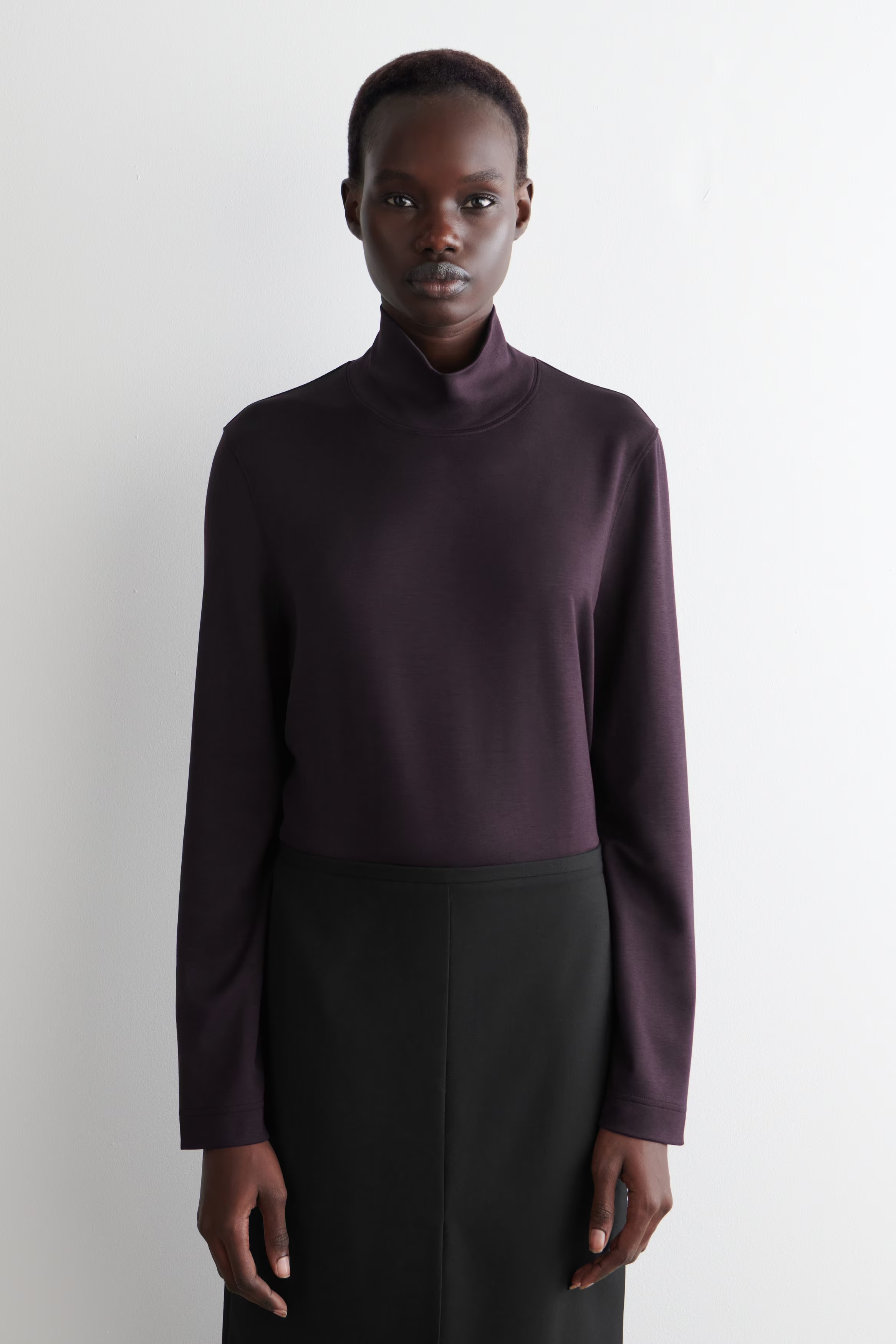 Jessica London, Ribbed Cotton Turtleneck Sweater