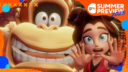 Donkey Kong Bananza gamesradar+ summer preview 2025 DK and Pauline looking scared