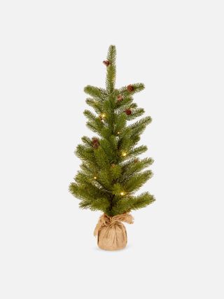 Led Faux Christmas Tree in Jute Bag