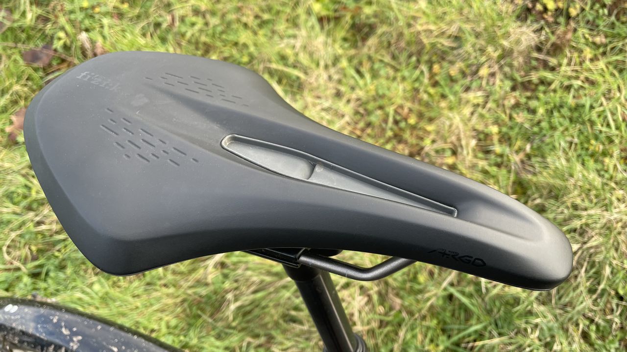 Fizik Terra Argo X3 Gravel saddle mounted on a bike