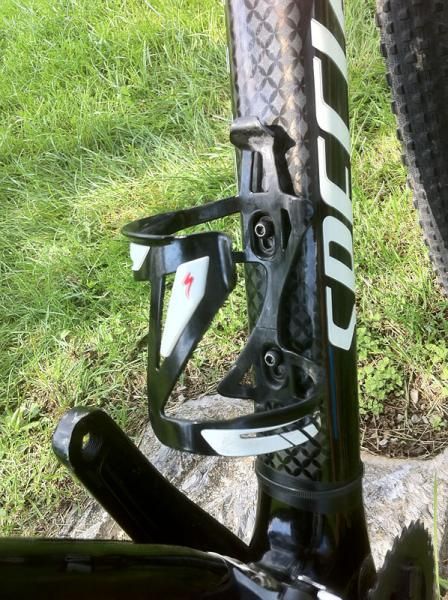This water bottle cage works best for right-handed drinkers
