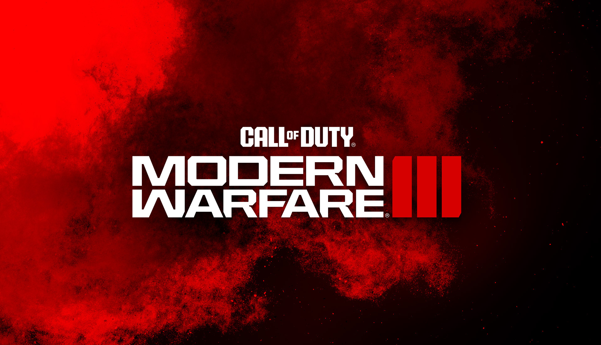 Logotipo de Call of Duty Modern Warfare 3 con explosión roja.