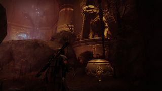 Destiny 2 Opulent Chest location by the dog statue in Pleasure Gardens