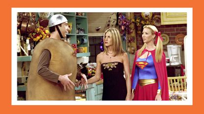 Halloween episodes of Friends including Season 8, episode 6 : The One with the Halloween Party David Schwimmer, Jennifer Aniston, Lisa Kudrow