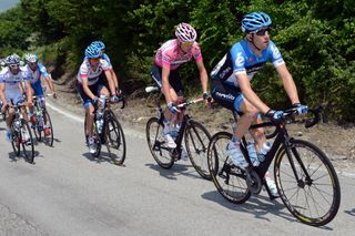 Christian Vande Velde and Ryder Hesjedal on stage eight of the 2012 Giro d'Italia