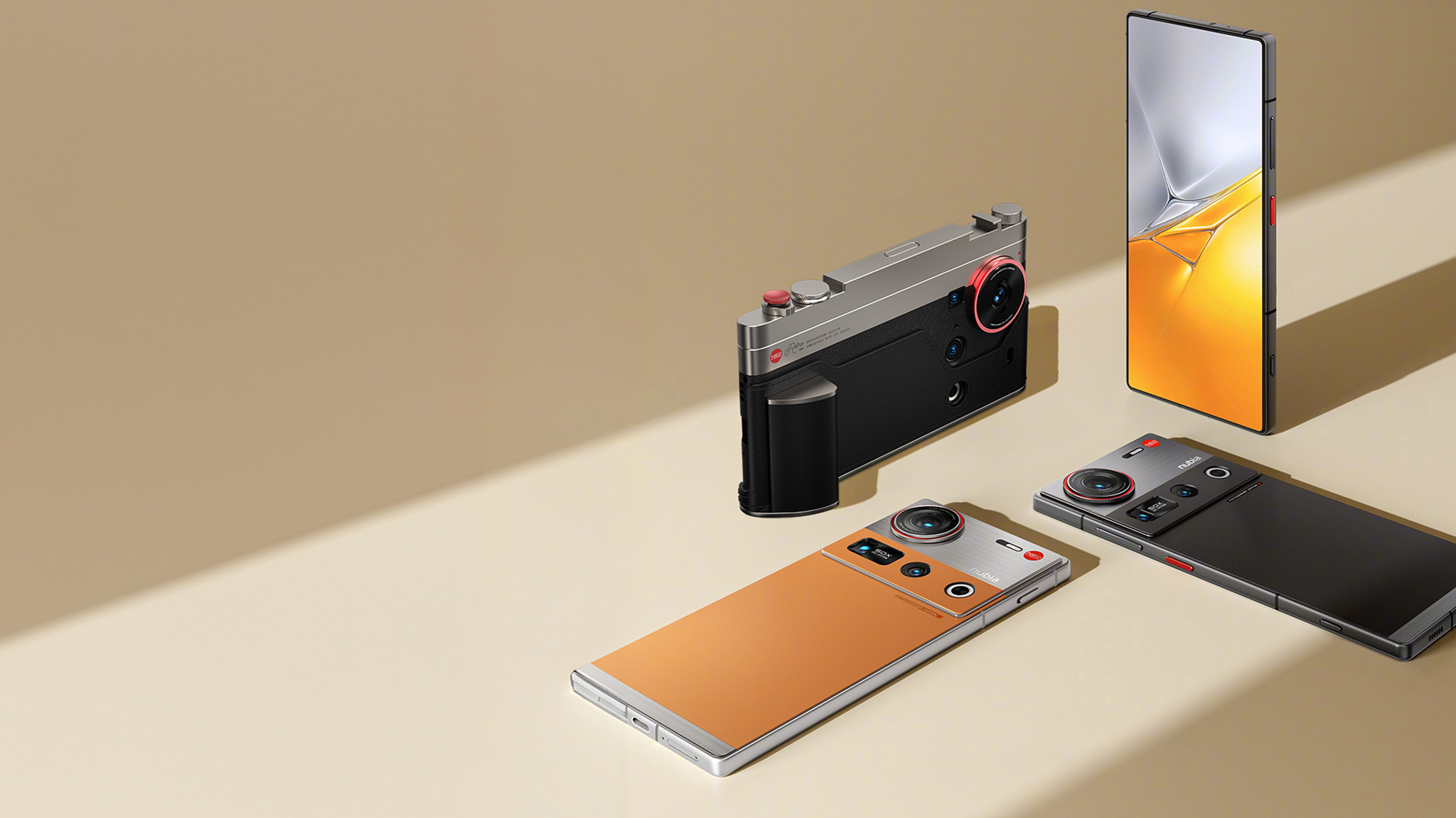 Four Nubia Z70S Ultra smartphones on a tab background