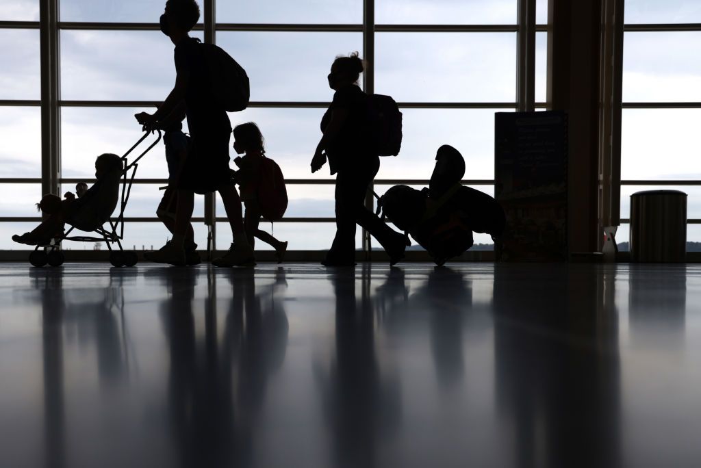 Travelers at airport.