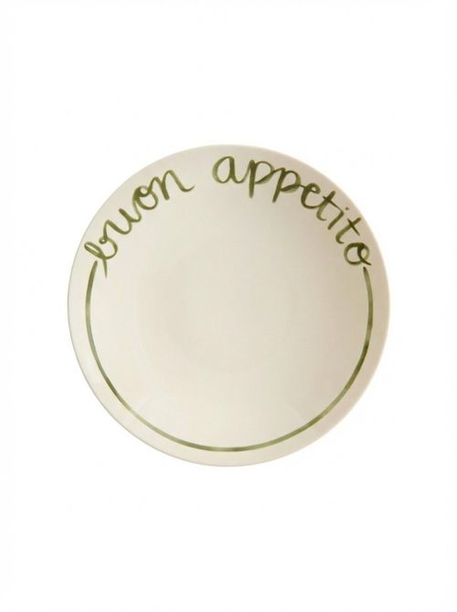 Porcelain Serving Bowl - White/green