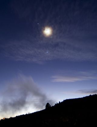Jupiter, Venus and the Moon over Teide National Park, Canary Islands