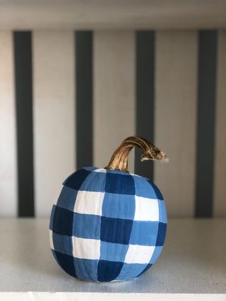 blue buffalo plaid pumpkin