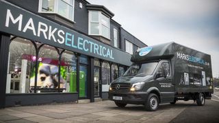 Marks Electrical store, with a Marks Electrical delivery van outside