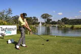 Miguel Angel Jimenez at impact with driver