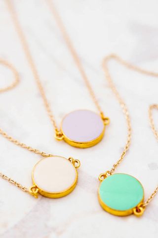 J&S Jewellery Colourful Enamel Coin Necklace, Was £20, Now £16