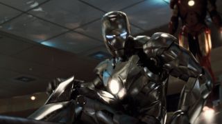 Rhodey in a suit in Iron Man 2's party scene