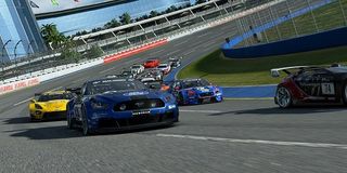 Cars zip around the track in Gran Turismo Sport