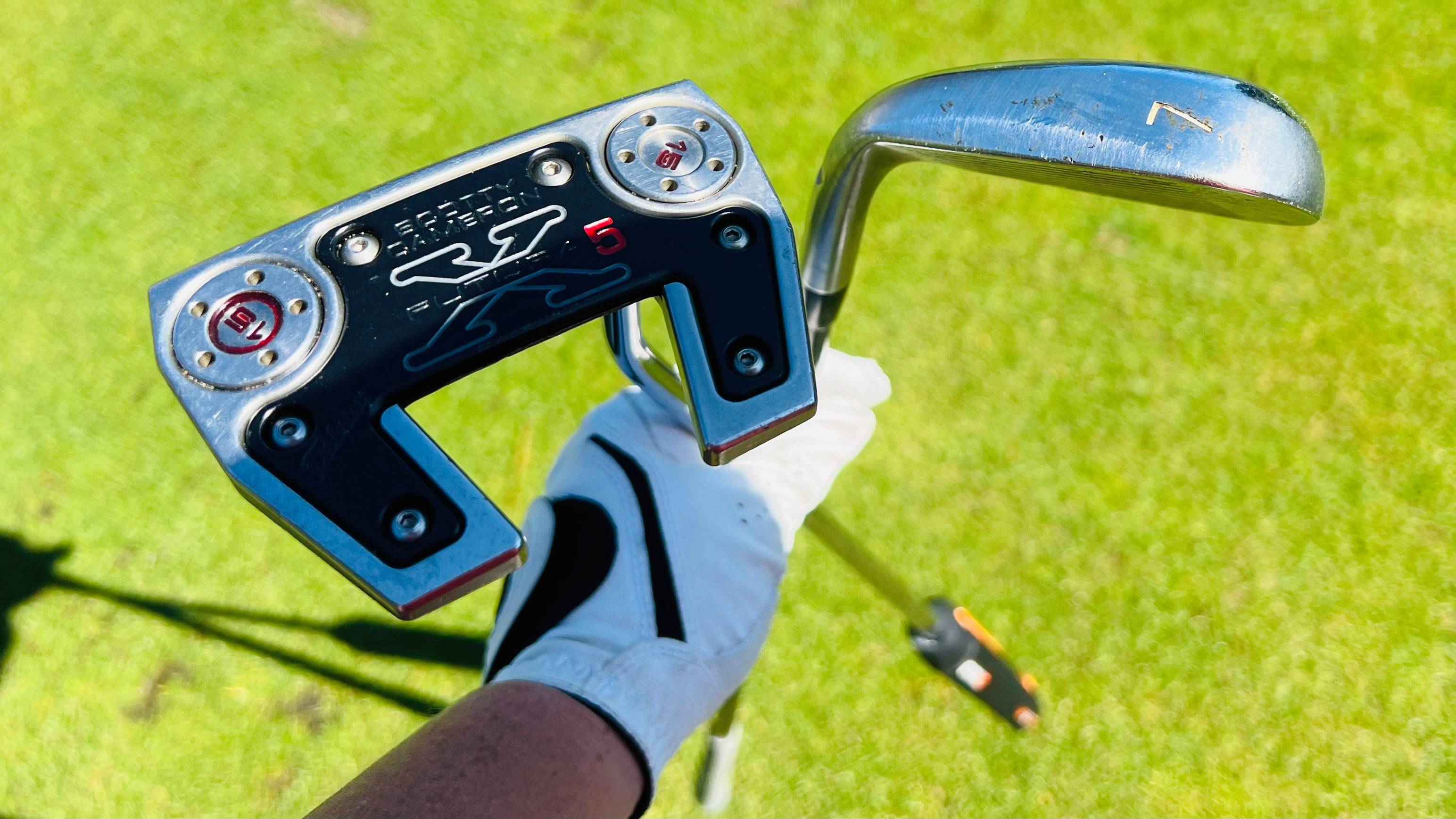 7-iron and a putter