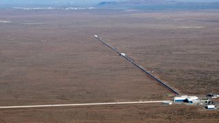 Aerial view of LIGO Hanford Observatory