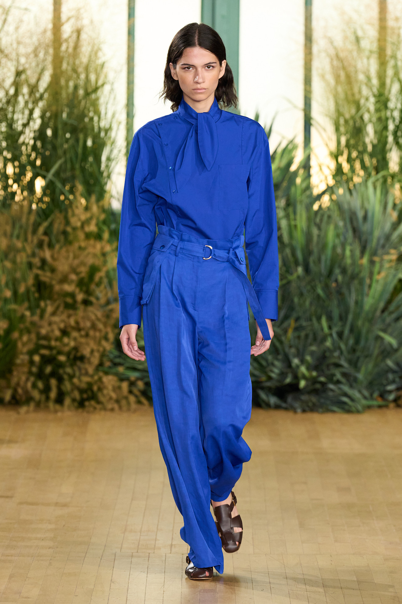 TWP SS27 runway blue shirt blue trousers