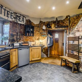 kitchen with wooden interiors