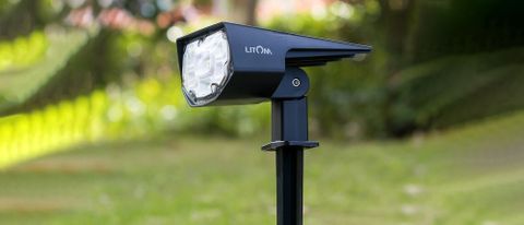 LITOM 12 LEDs Solar Landscape Spotlights in ground