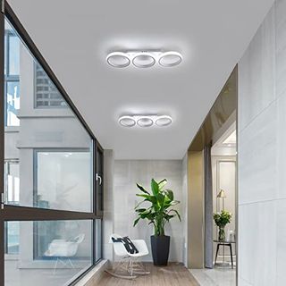 Aua Modern Led Ceiling Lights, 32w 2500lm Hight Bright Ceiling Lamps, Cold White 6000k, White Round Design Indoor Ceiling Lighting Fixtures for Bedroom Living Room Hallway Office Kitchen