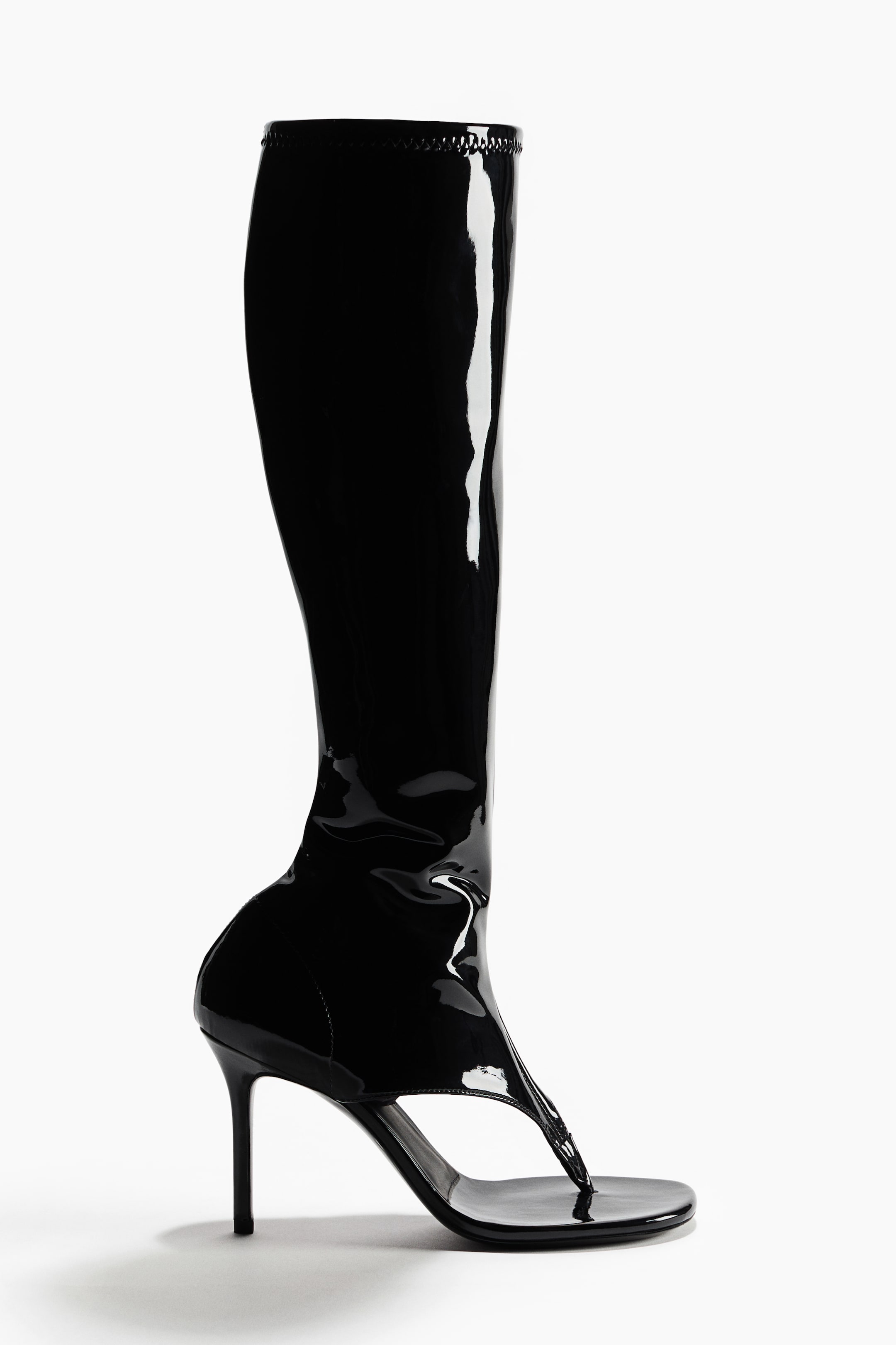 Cutout Leather Sock Boots