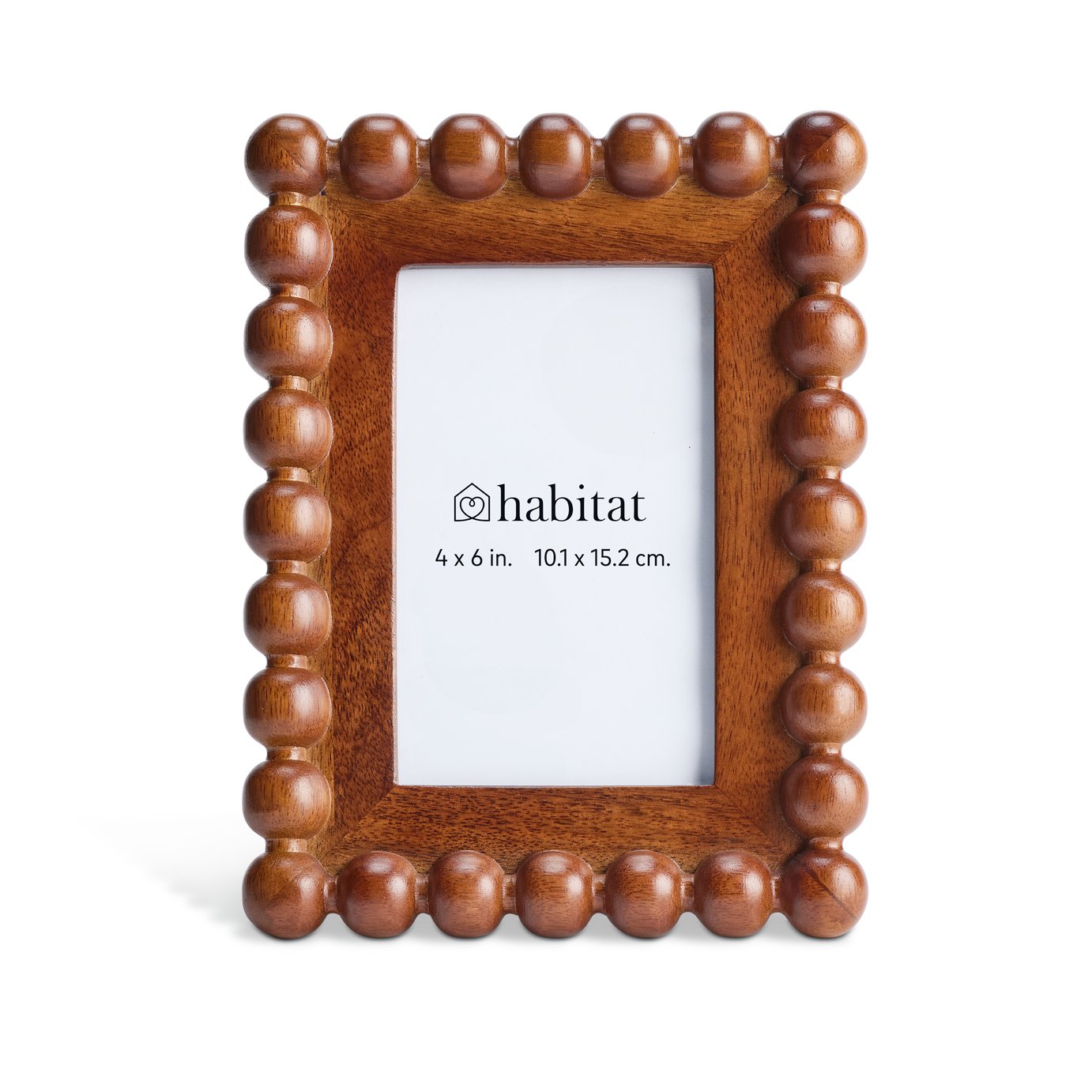 Habitat Brown Bobble Wooden Picture Frame - 4x6"