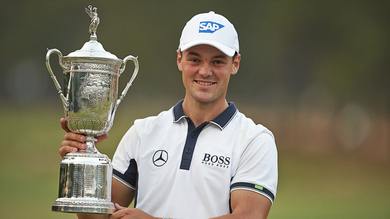 Martin Kaymer with the trophy after his US Open win