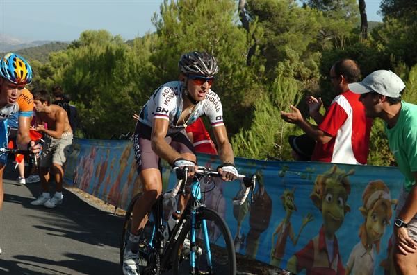 Tajec Valjiavec (AG2R La Mondiale) rides alongside Tom Danielson (Garmin-Slipstream)