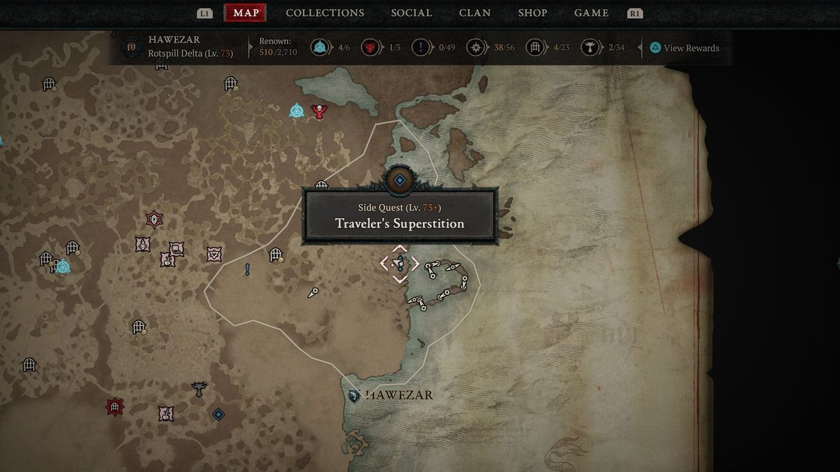 Diablo 4 Traveler's Superstition location
