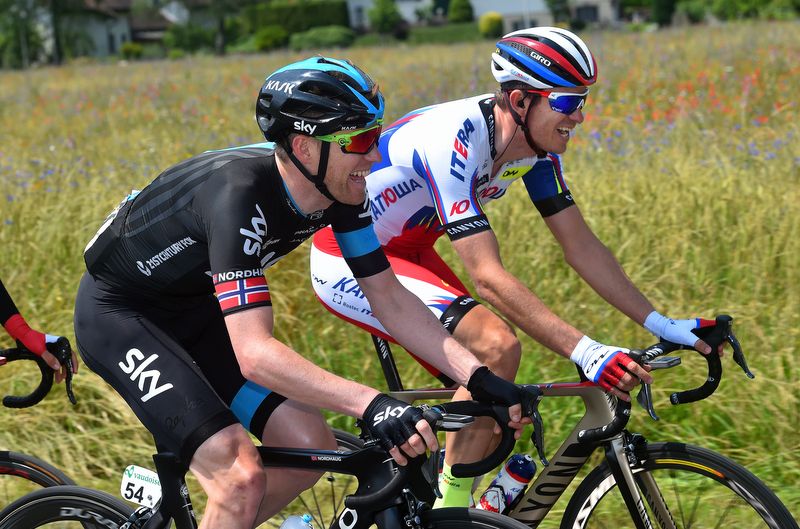 Lars Petter Nordhaug (Team Sky) with Alexander Kristoff (Katusha)