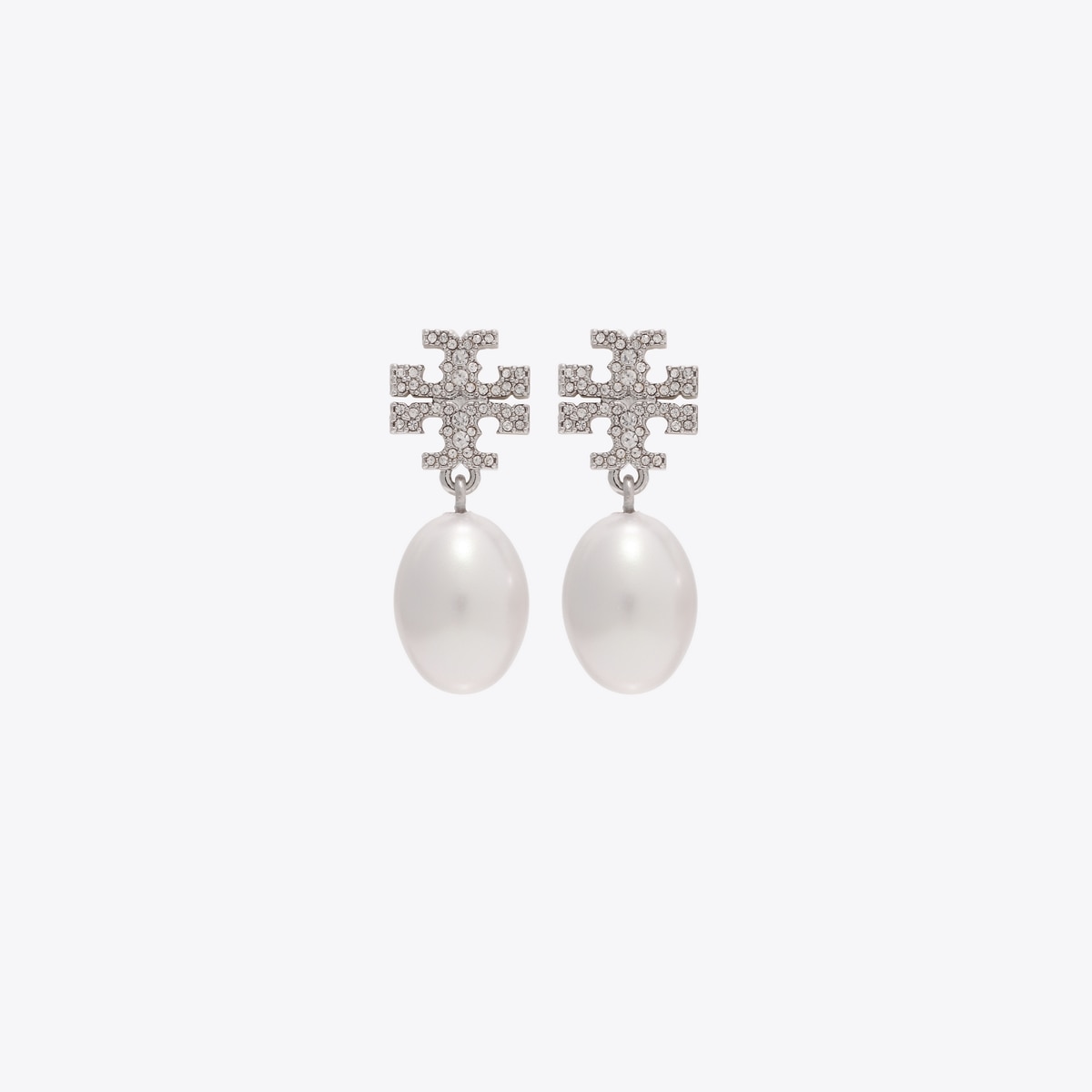 Moondance Pearl and Pav&amp;eacute; Drop Earring in Gray, Size Os