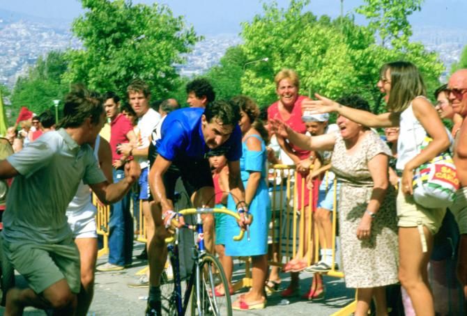 1984 Worlds: Claudio Corti (Italy) en route to a silver medal in Barcelona, Spain