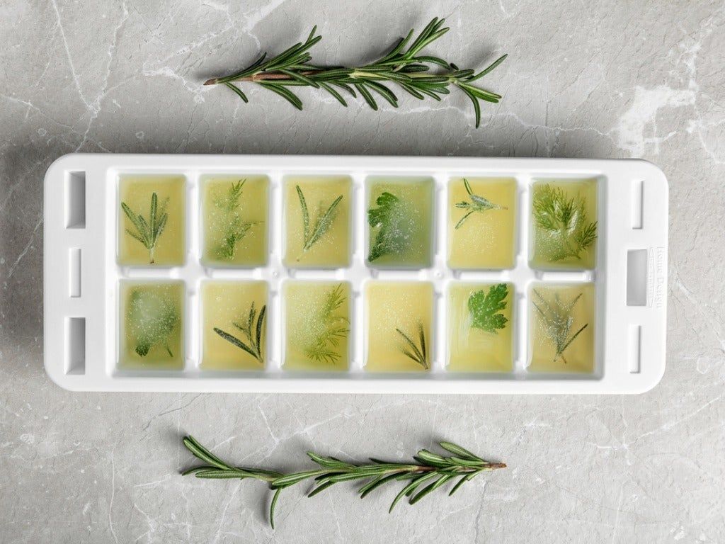 Ice Cube Tray Ice With Herbs