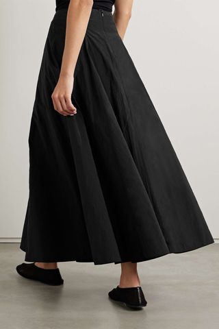 Pleated Recycled-Taffeta Maxi Skirt 