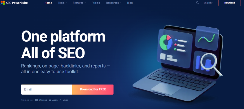 SEO PowerSuite landing page