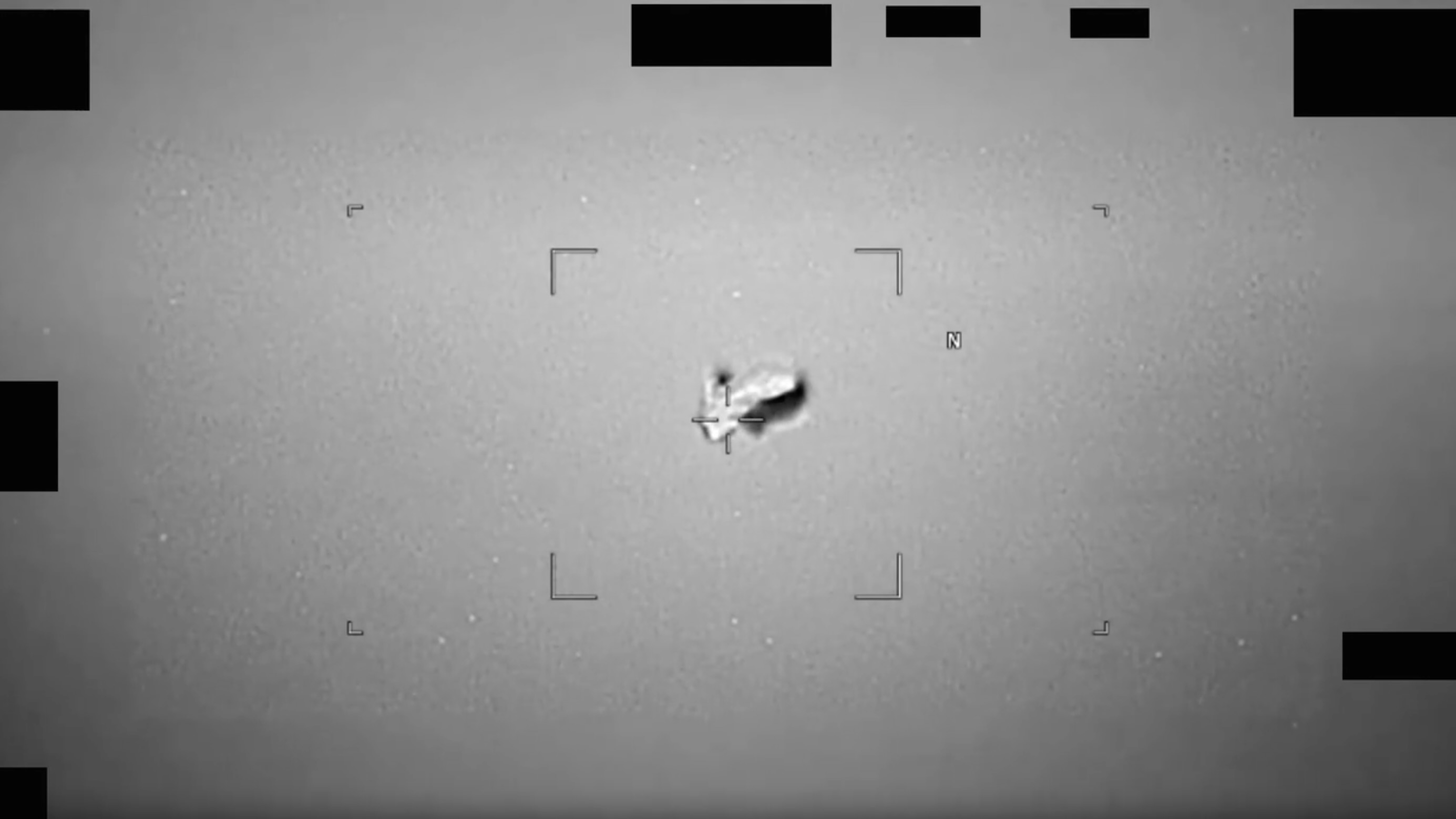 A "football-shaped" UAP (unidentified anomalous phenomenon) observed by an infrared sensor on a U.S. military platform in 2024. The Pentagon released this observation on May 8, 2026.